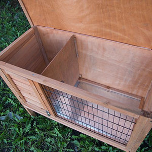 YES4PETS - Single Wooden Rabbit Hutch with Tray - Petservo