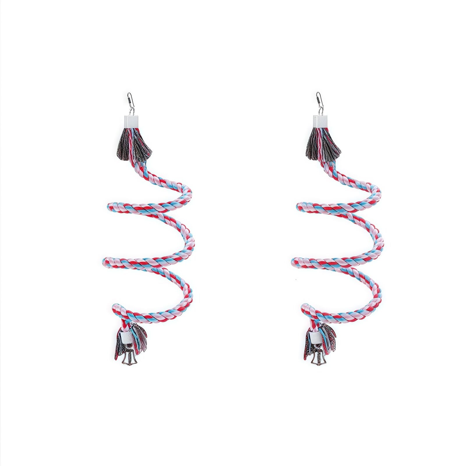 YES4PETS - 2x XL Spiral Rope Bird Toys for Parrots - Pet Servo