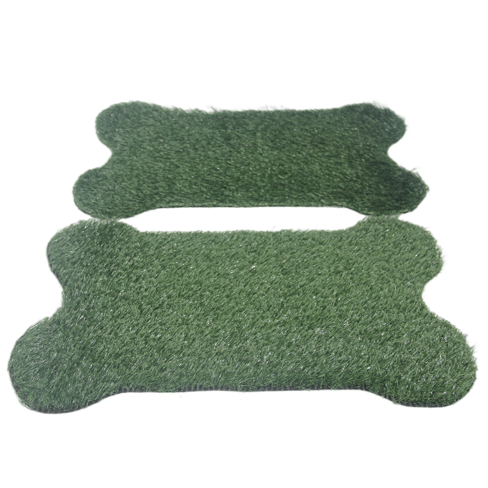 Two green bone-shaped mats on a white background at Pet Servo