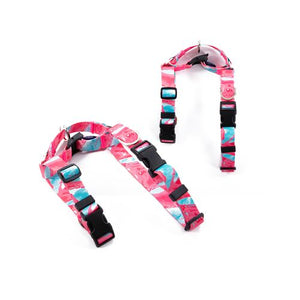 Paw Mate - Banhamsisun Marbel Pink L Dog Double-Lined Straps Harness and Lead Set Leash Adjustable No Pull - petservo