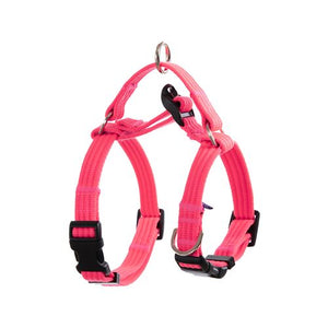 Paw Mate -Banhamsisun M Pink Dog Double-Lined Straps Harness Adjustable No Pull - petservo