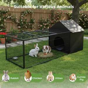 Pet cage suitable for various animals with a garden background at Pet Servo