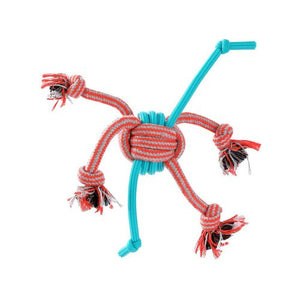 Paws and Claws - 30cm Stretch & Fetch TPR/Braided Rope Ball - 2PK - petservo-2