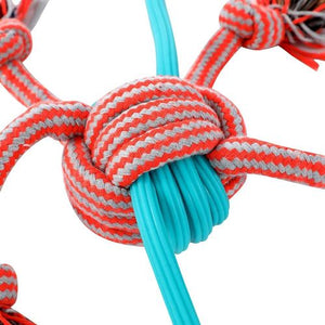 Paws and Claws - 30cm Stretch & Fetch TPR/Braided Rope Ball - 2PK - petservo-4