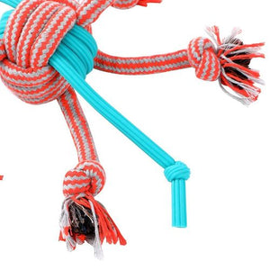 Paws and Claws - 30cm Stretch & Fetch TPR/Braided Rope Ball - 2PK - petservo-5