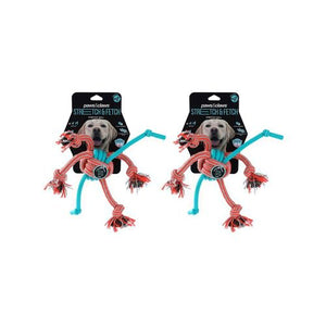 Paws and Claws - 30cm Stretch & Fetch TPR/Braided Rope Ball - 2PK - petservo