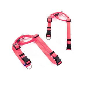 Paw Mate -Banhamsisun M Pink Dog Double-Lined Straps Harness Adjustable No Pull - petservo