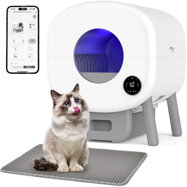 Advwin - Self Cleaning Cat Litter Box Litter Mat Included
