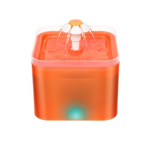 YES4PETS Automatic Pet Water Fountain LED Orange Feeder Dispenser-1