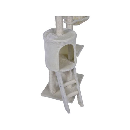 YES4PETS 138cm Cat Scratching Post Tree Tower with Ladder-Beige