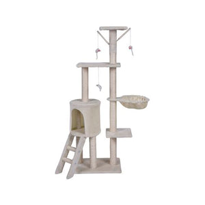 YES4PETS 138cm Cat Scratching Post Tree Tower with Ladder-Beige
