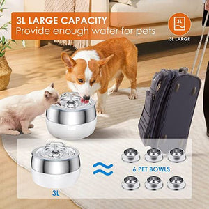 YES4PETS 3L Automatic Electric Pet Water Fountain Stainless Steel