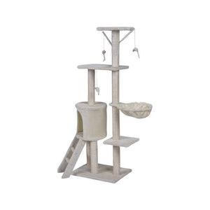 YES4PETS 138cm Cat Scratching Post Tree Tower with Ladder-Beige