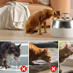 YES4PETS 3L Automatic Electric Pet Water Fountain Stainless Steel