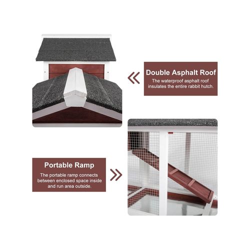 YES4PETS - Double Storey Rabbit Hutch Guinea Pig Cat Cage , Ferret Cage With Pull Out Tray