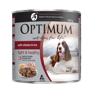 Optimum - Adult Weight Control Wet Dog Food With Chicken & Rice Can 680g - Petservo