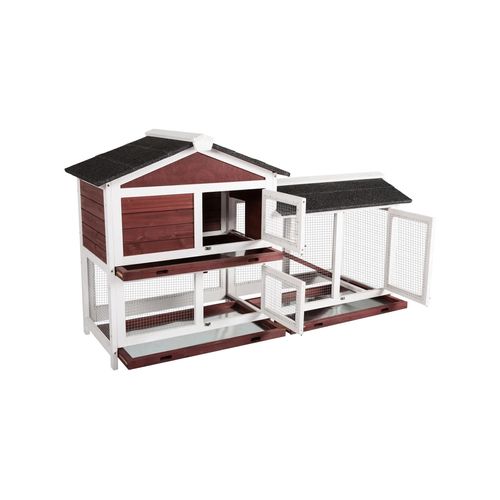 YES4PETS - Double Storey Rabbit Hutch Guinea Pig Cat Cage , Ferret Cage With Pull Out Tray