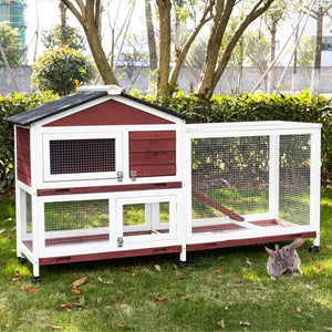 Yes4pets - Double Storey Large Rabbit Hutch Guinea Pig Pet Cage - Petservo