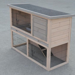 YES4PETS - Double Storey Rabbit Hutch Guinea Pig Cage with Tray -PetServo