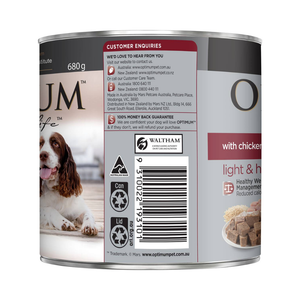 Optimum - Adult Weight Control Wet Dog Food With Chicken & Rice Can 680g - Petservo
