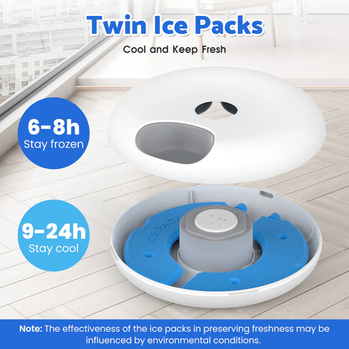 Twin ice pack with cooling capabilities on a wooden floor.