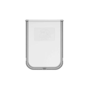 A white plastic replacement flap for a Hakuna Pets Super Tough Pet Door, displayed against a plain background.