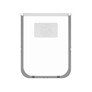 A white plastic replacement flap for a Hakuna Pets Super Tough Pet Door, displayed against a plain background.
