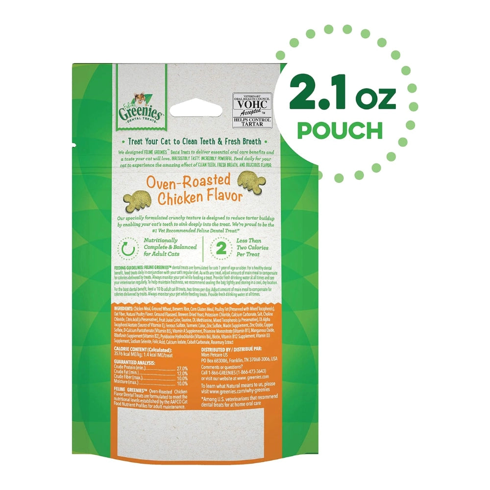 GREENIES - Feline Dental Cat Treats Chicken Flavour 60g - Petservo