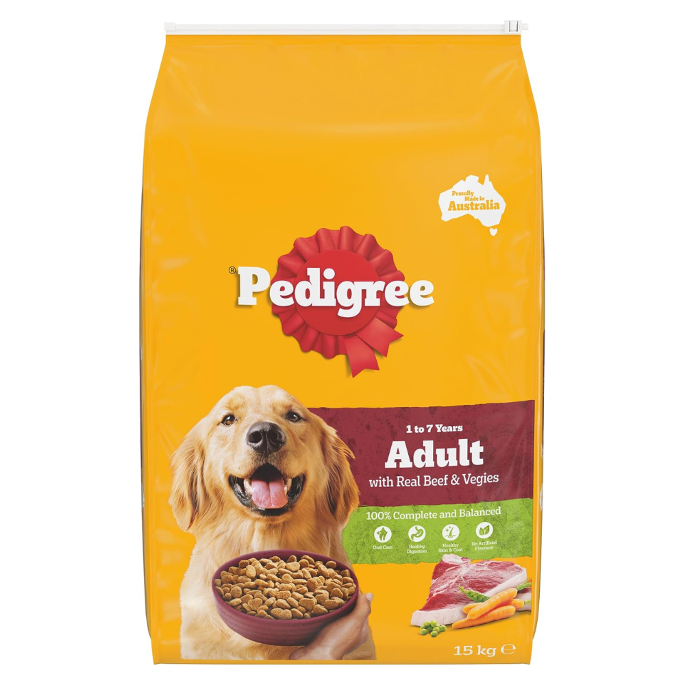 Pedigree - Adult Dry Dog Food with Mince and Vegetables 15kg Bag