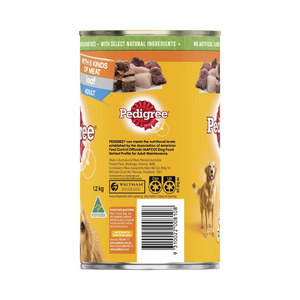 Pedigree - Pedigree Adult Wet Dog Food With Five Kinds Of Meat Loaf Can 1.2kg - Petservo