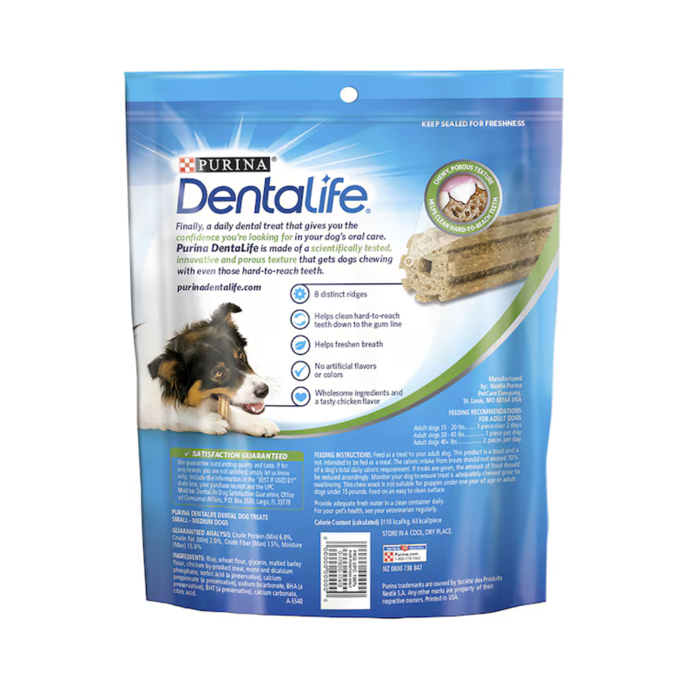 Purina - Dentalife Adult Small & Medium Dog Dental Treats 25 chews - Petservo-1