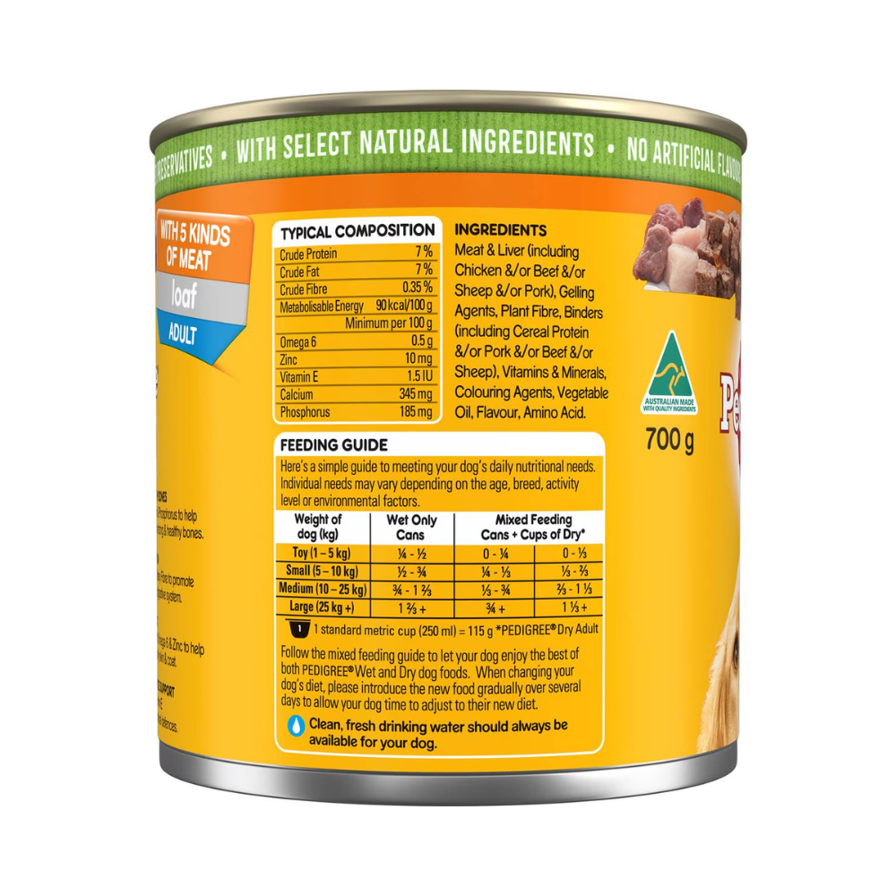Pedigree - 5 Meats Wet Dog Food 700g - Petservo