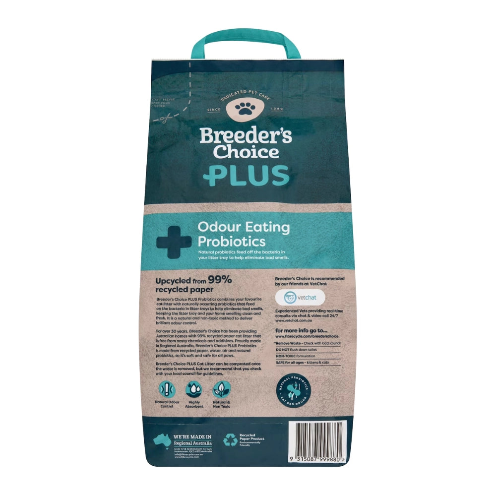 Breeders Choice - Cat Litter With Odour Eating Probiotics 9l - Pet Servo