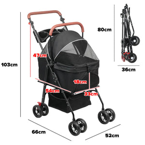 Advwin - Large Pet Stroller Pram - petservo