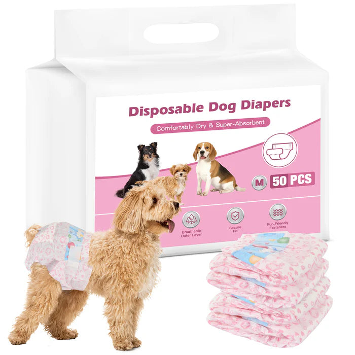 Buy Advwin Disposable Dog Diapers for Female Dogs 50 Count at petservo