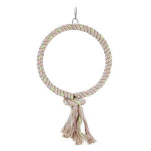 YES4PETS - 3x Medium Jute Ring Toys for Pet Birds - Pet Servo