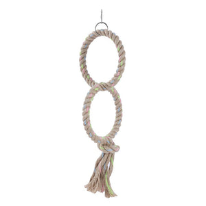 YES4PETS - 3x Hanging Double Ring Rope Bird Toys - Pet Servo