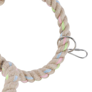 YES4PETS - 3x Hanging Double Ring Rope Bird Toys - Pet Servo