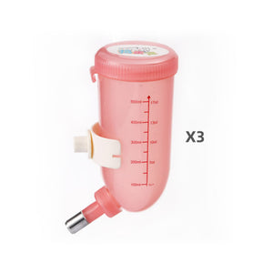 YES4PETS - 3x 500ml Pet Water Bottle Hanging Dispenser Pink - Pet Servo