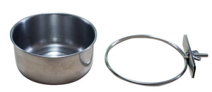 Stainless steel bowl and ring-like component on a white background at Pet Servo