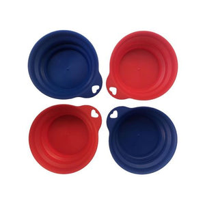 YES4PETS 4x Portable Folding Bowl for Pets Travel Feeder - Pet Servo