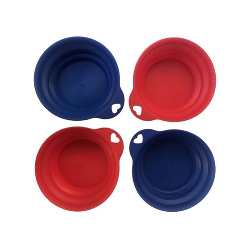 YES4PETS 4x Portable Folding Bowl for Pets Travel Feeder - Pet Servo