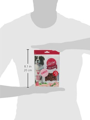Dog treat package held by a person to show size at Pet Servo