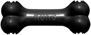 Black KONG dog toy shaped like a bone on a white background at Pet Servo