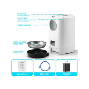 YES4PETS 4.5L Automatic Digital Pet Feeder for Dogs & Cats - PetServo