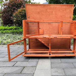 YES4PETS - 150 cm XXL Double Storey Rabbit Hutch Guinea Pig Ferret Cage Cat House - petservo-2