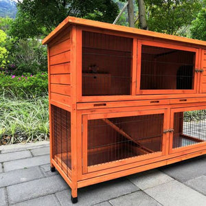 YES4PETS - 150 cm XXL Double Storey Rabbit Hutch Guinea Pig Ferret Cage Cat House - petservo-5