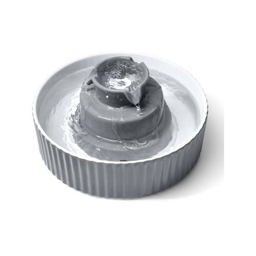 YES4PETS Grey Ceramic Electric Pet Water Fountain Feeder - PetServo