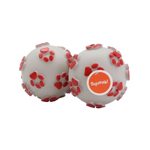 Paws and Claws - Paw Print Ball Vinyl 10cm Assorted - 2PK