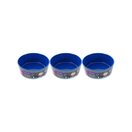 Paws and Claws - 14.5cm/500ml Tuff Stuff Pet Bowl Medium - Blue - 3PK